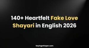Heartfelt Fake Love Shayari in English 2026