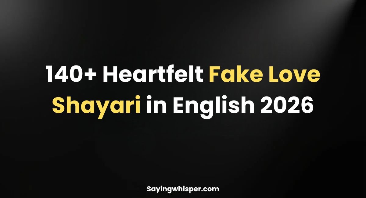 Heartfelt Fake Love Shayari in English 2026
