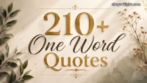 210+ Powerful One Word Quotes That Will Instantly Inspire You